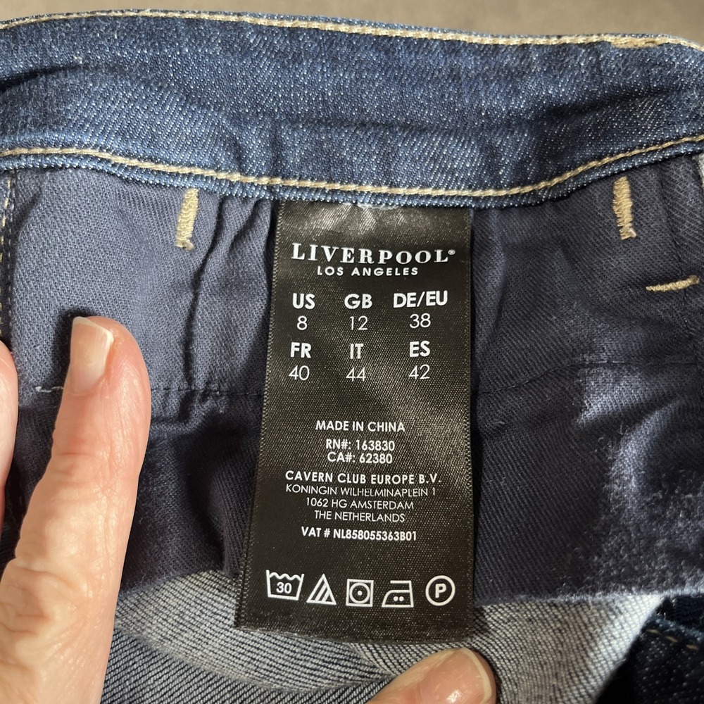 Liverpool‎ Women's High Rise Straight Leg Jeans Size 8 / 29 Dark Wash Stretch - Picture 11 of 11